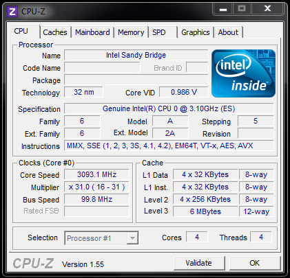 Intel Sandy Bridge otestován