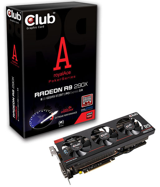 Firma Club3D vybavila svoji grafickou kartu Radeon R9 290X royalAce 8 GB pamětí