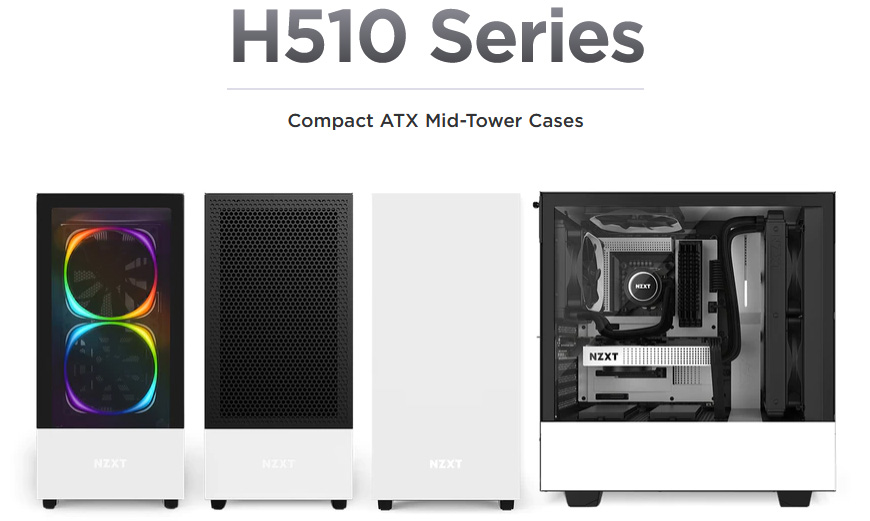 Test skříně NZXT H510 FLOW – s komponenty v bílém tónu