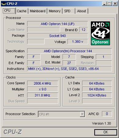 Stabilní frekvence 2806MHz při základním napájecím napětí.