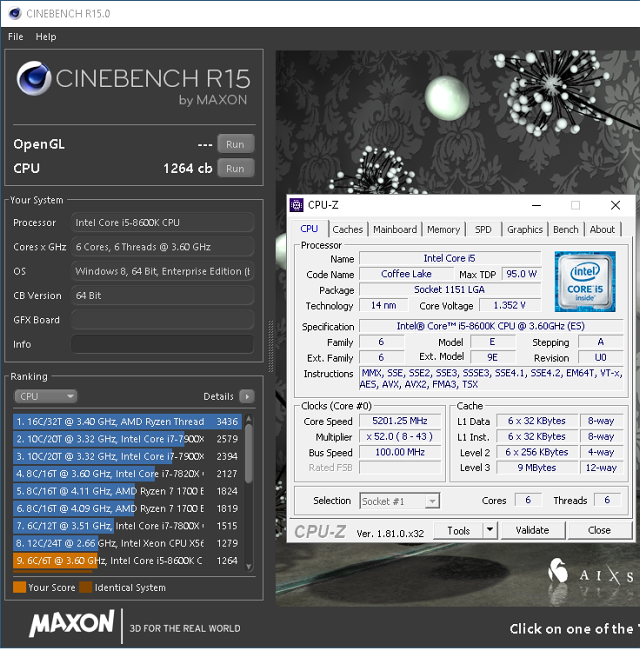 Core i5-8600K s taktem 4,3 GHz (Coffee Lake) v testu