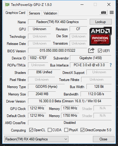 Gigabyte RX 460 WF2 OC 2 GB: nejlevnější Polaris v testu