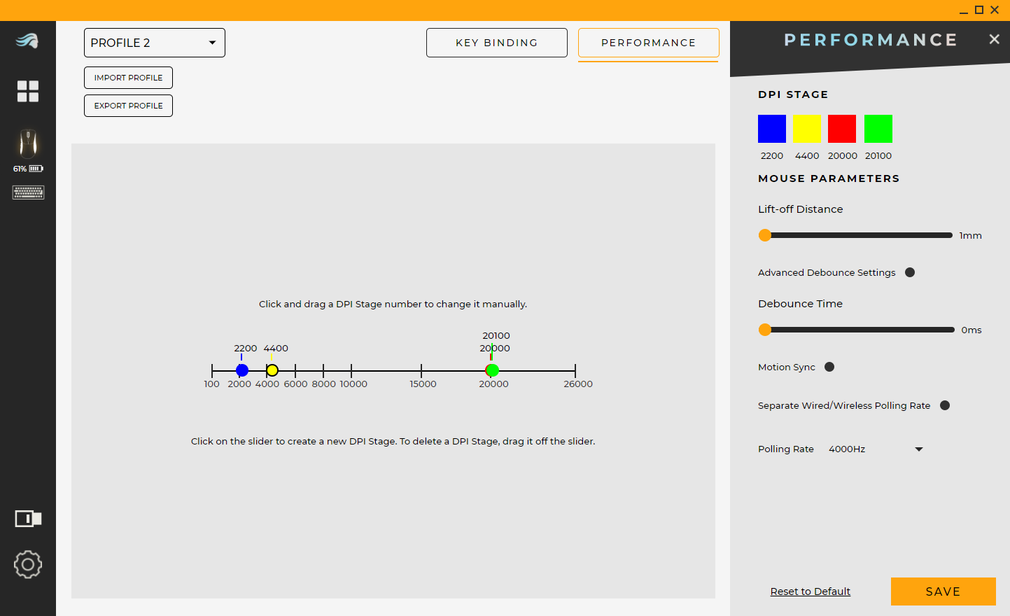 Možnosti nastavení charakteristiky snímače