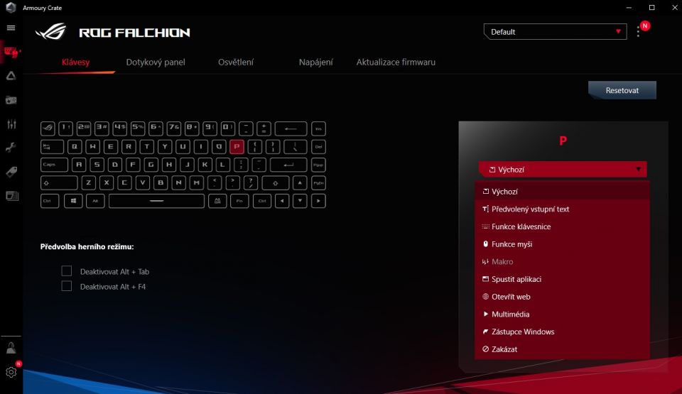 ASUS ROG Falchion - herní mechanická klávesnice do kapsy