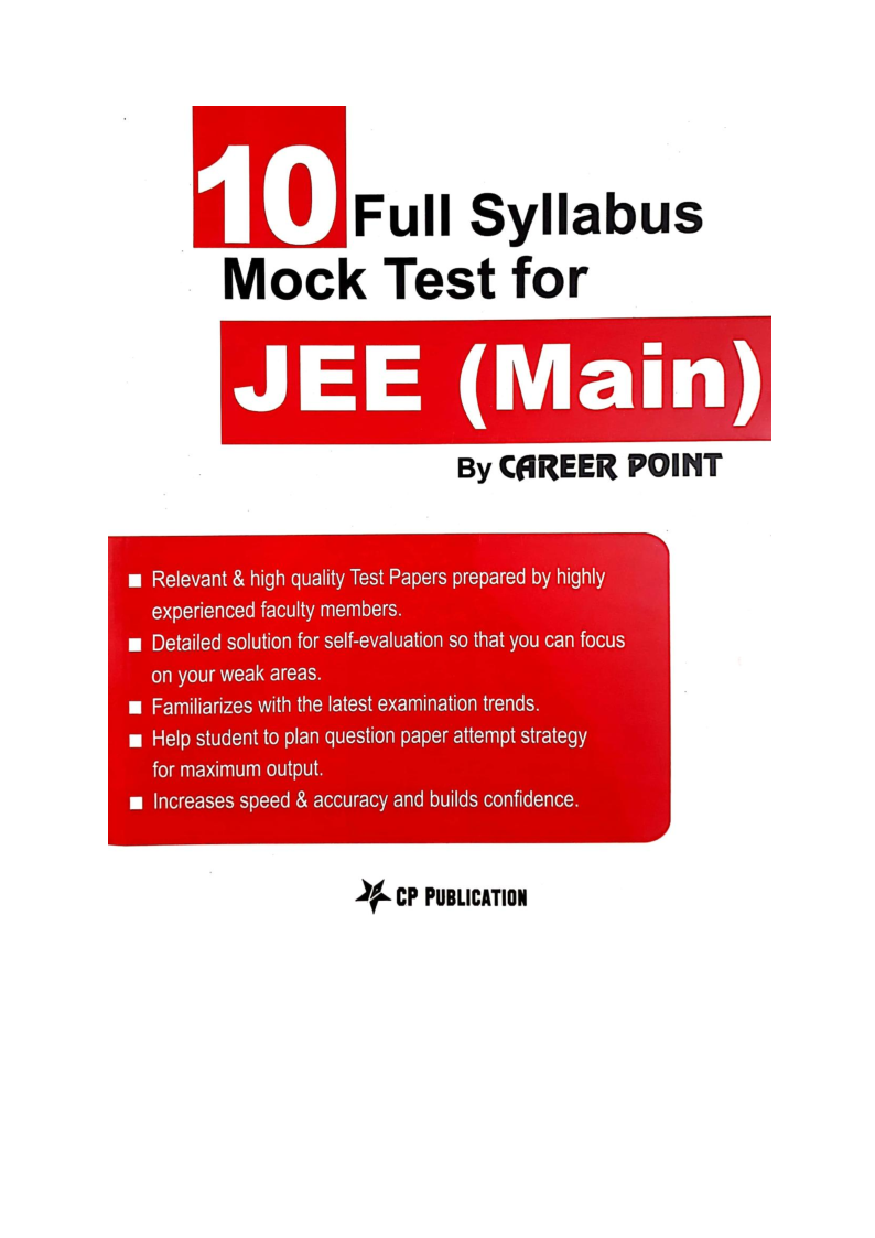 10 Full Syllabus Mock Test for IIT JEE Main