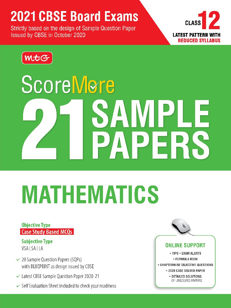 ScoreMore 21 Sample Papers For CBSE Board Exam 2021-22 - Class 12 Mathematics