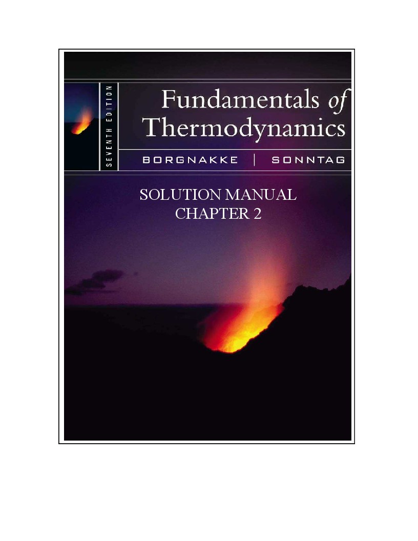 Fundamentals of Thermodynamics 7th Edition Solution Manual