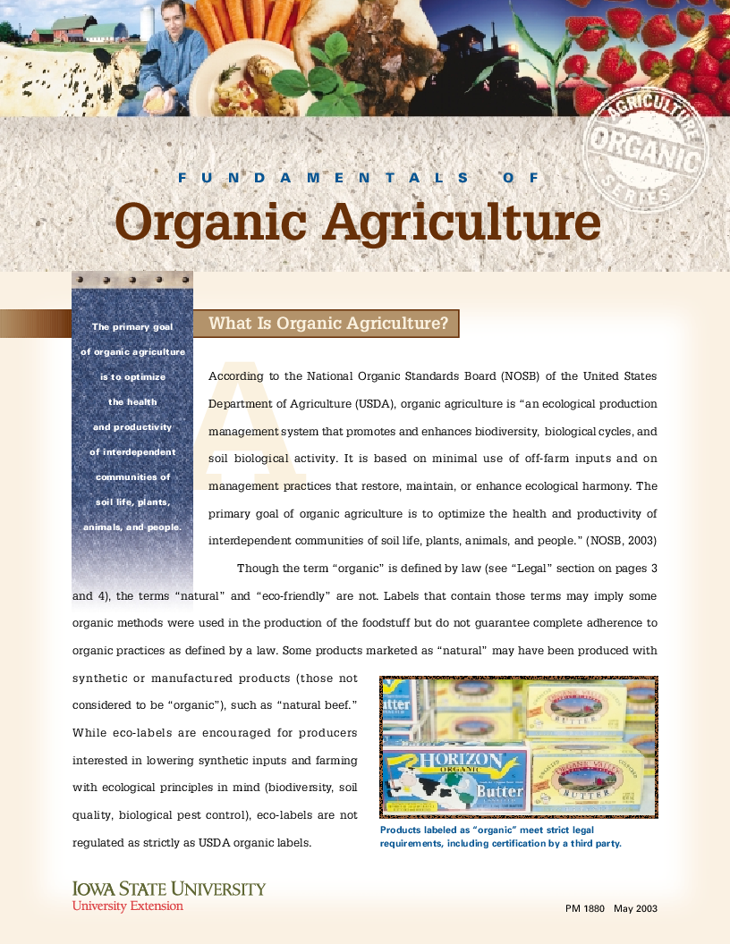 Fundamentals of Organic Agriculture