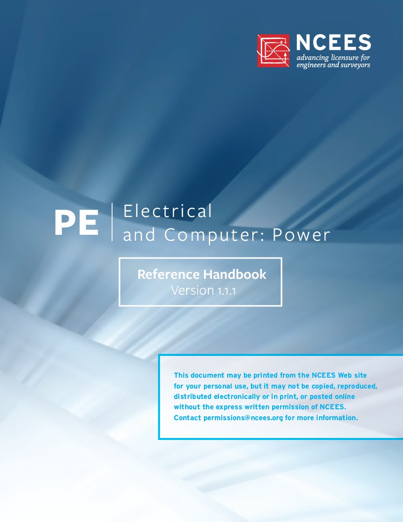 Principles and Practice of Engineering PE Electrical and Computer Power Reference Handbook