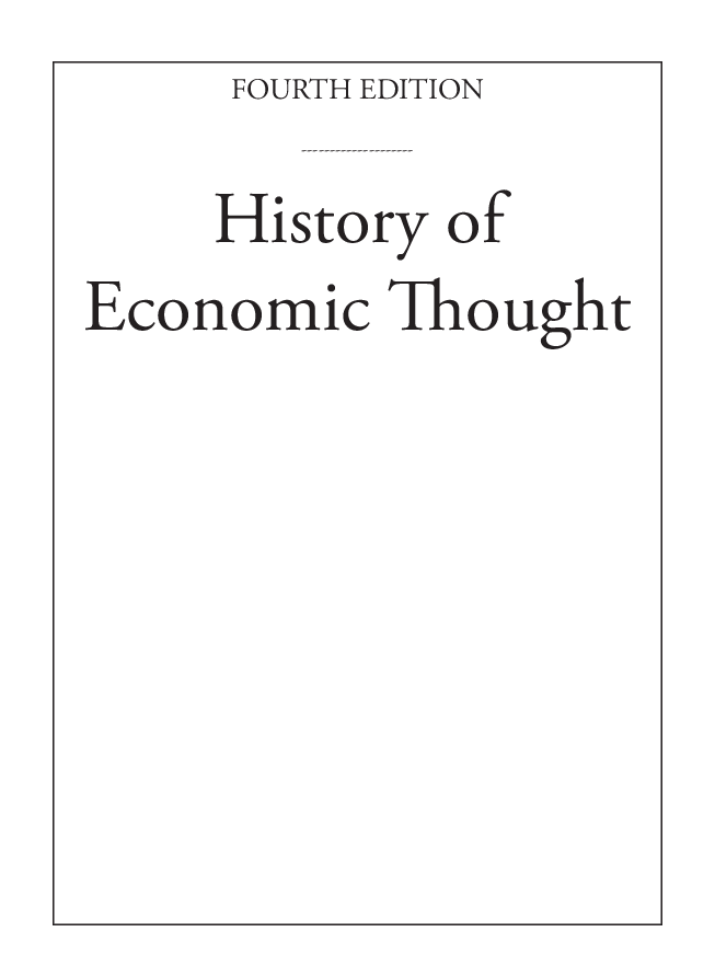 History of Economic Thought - Modern Economics