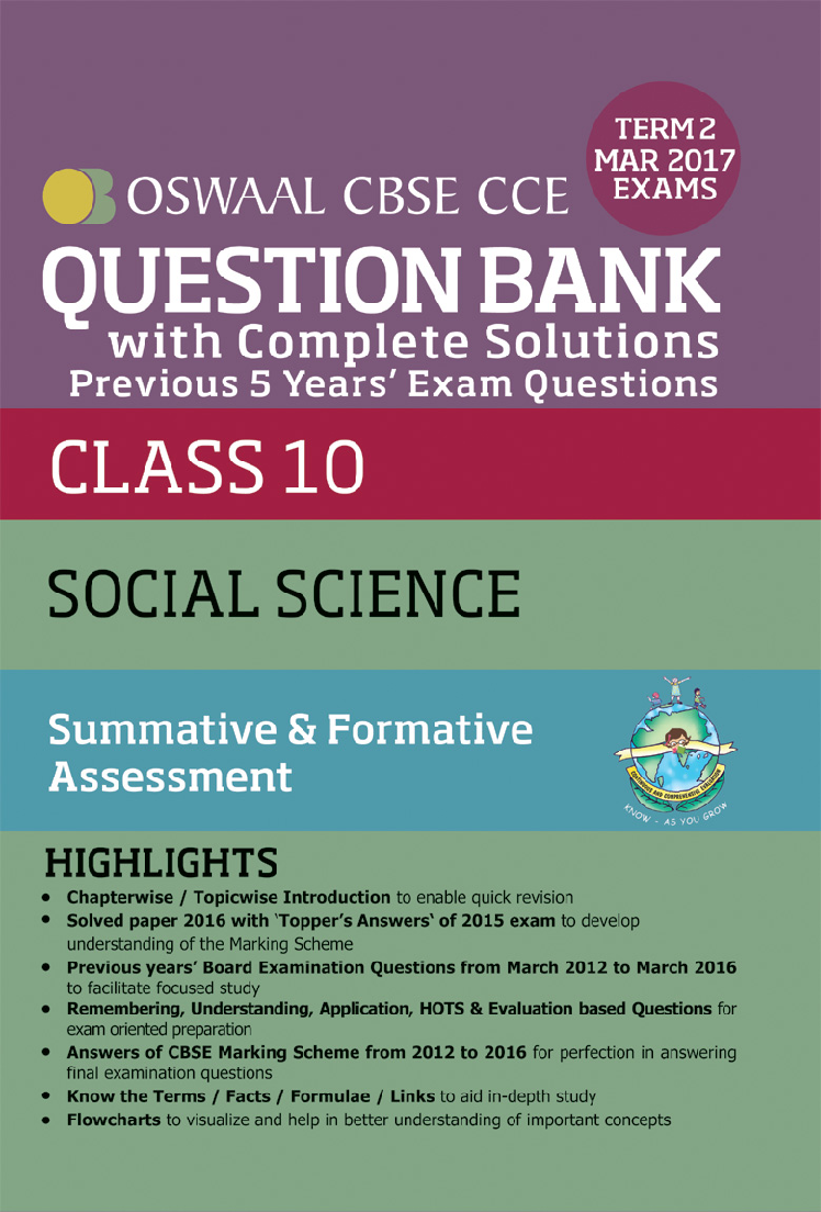 CBSE CCE Question Bank Social Science With Complete Solutions For Class 10 Term II