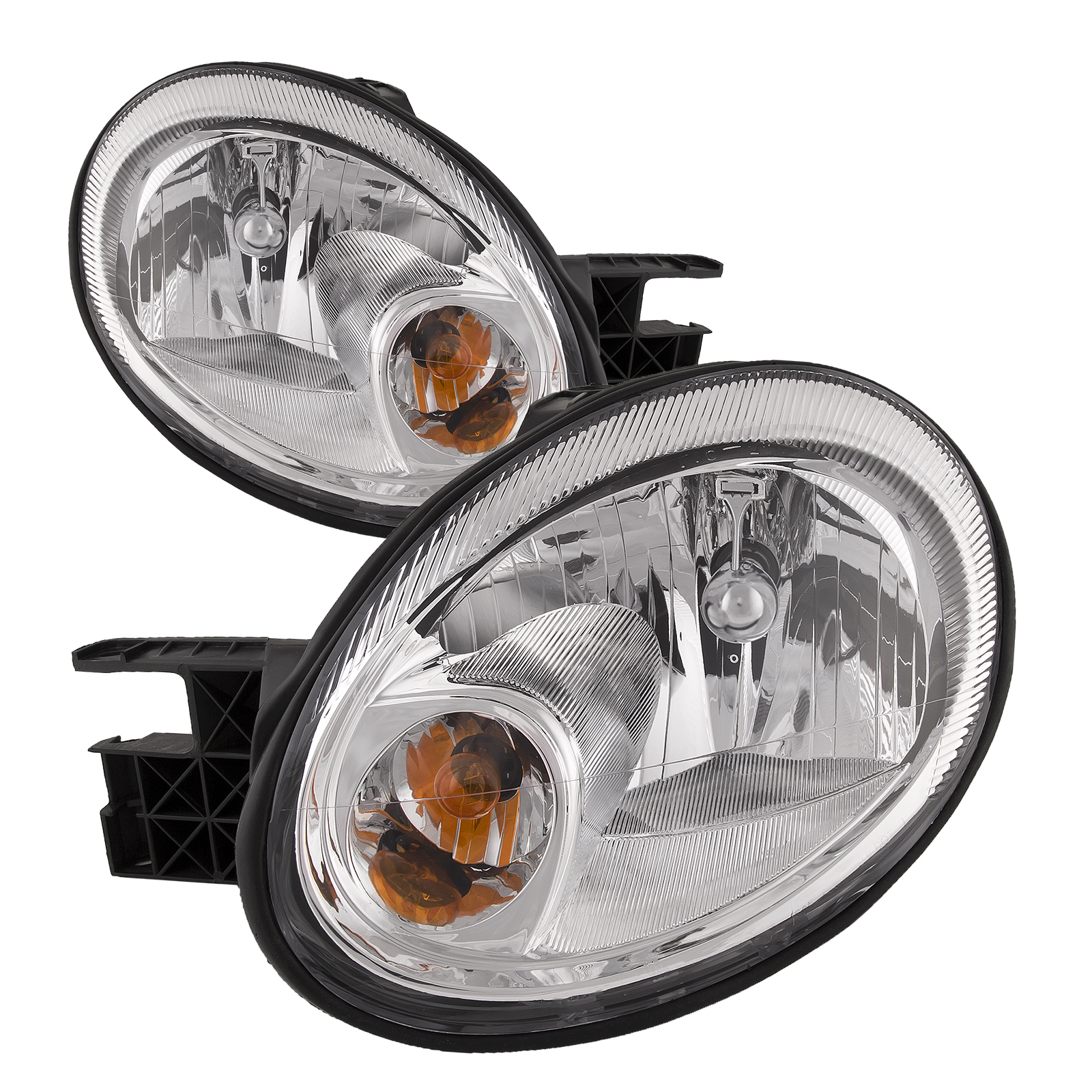Fit 03-05 Dodge Neon Black Bezel Replacement Headlights