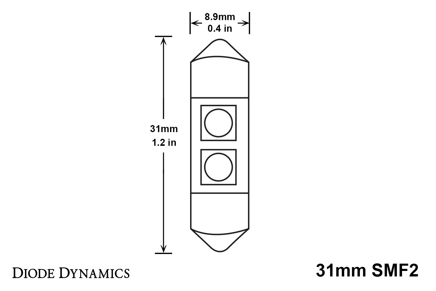 Diode Dynamics - DD0092S - 39mm SMF2 LED Cool White (single) – Circuit Demon