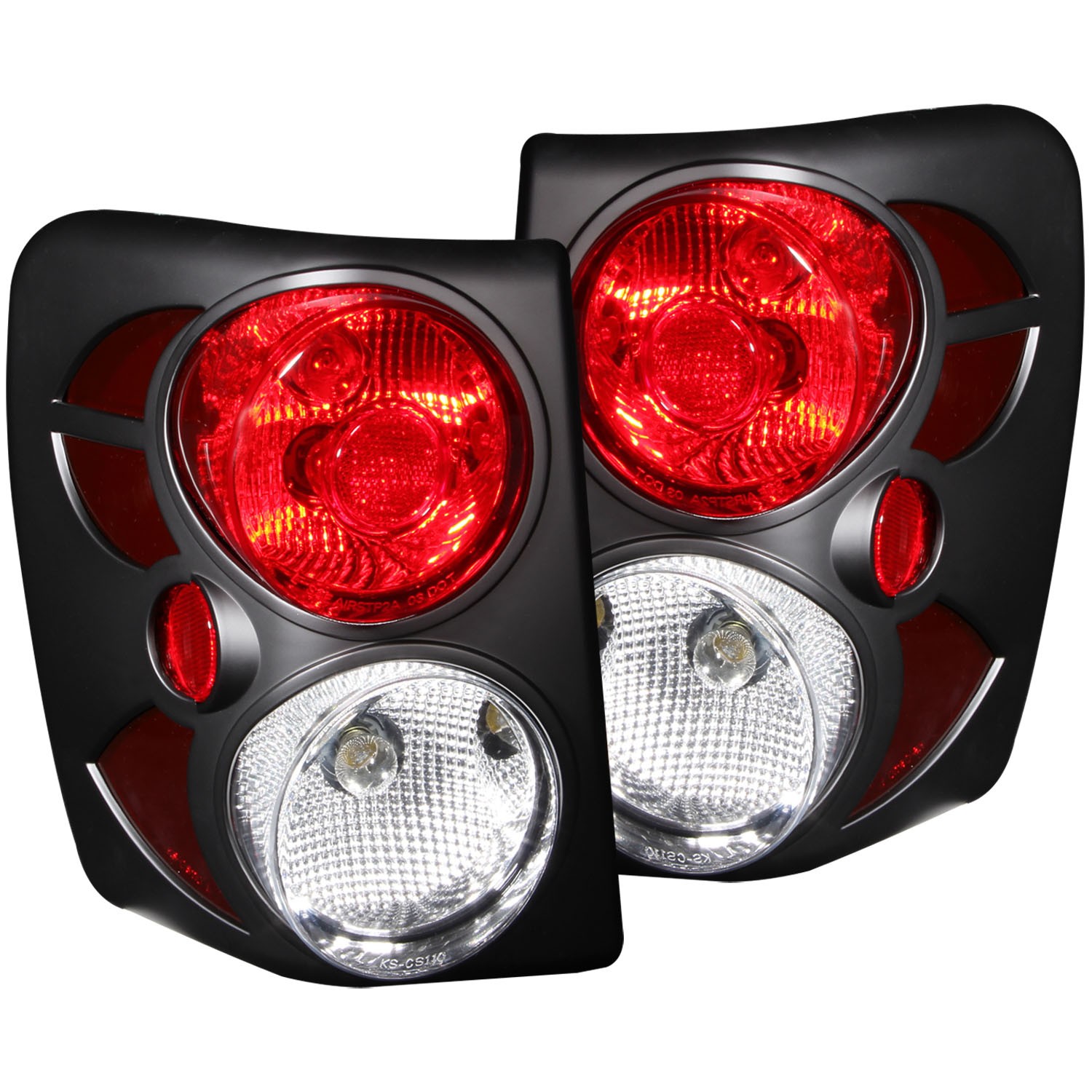 Fits 99 04 Jeep Grand Cherokee Tail Lights Left Right Pair W Clear Lens Black Ebay