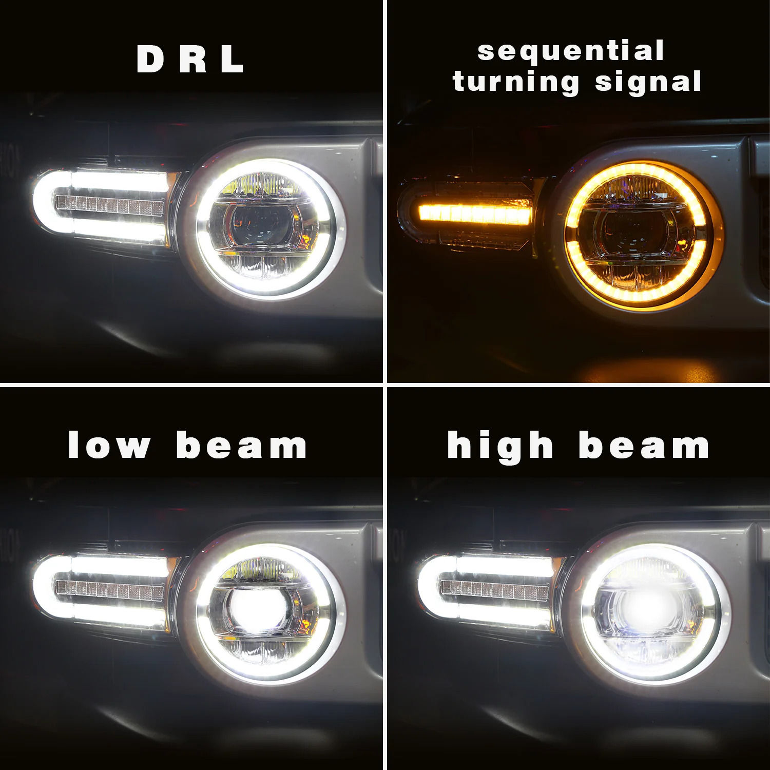 LED Headlight Set with Sequential Turn Signal for 2007-2014 Toyota