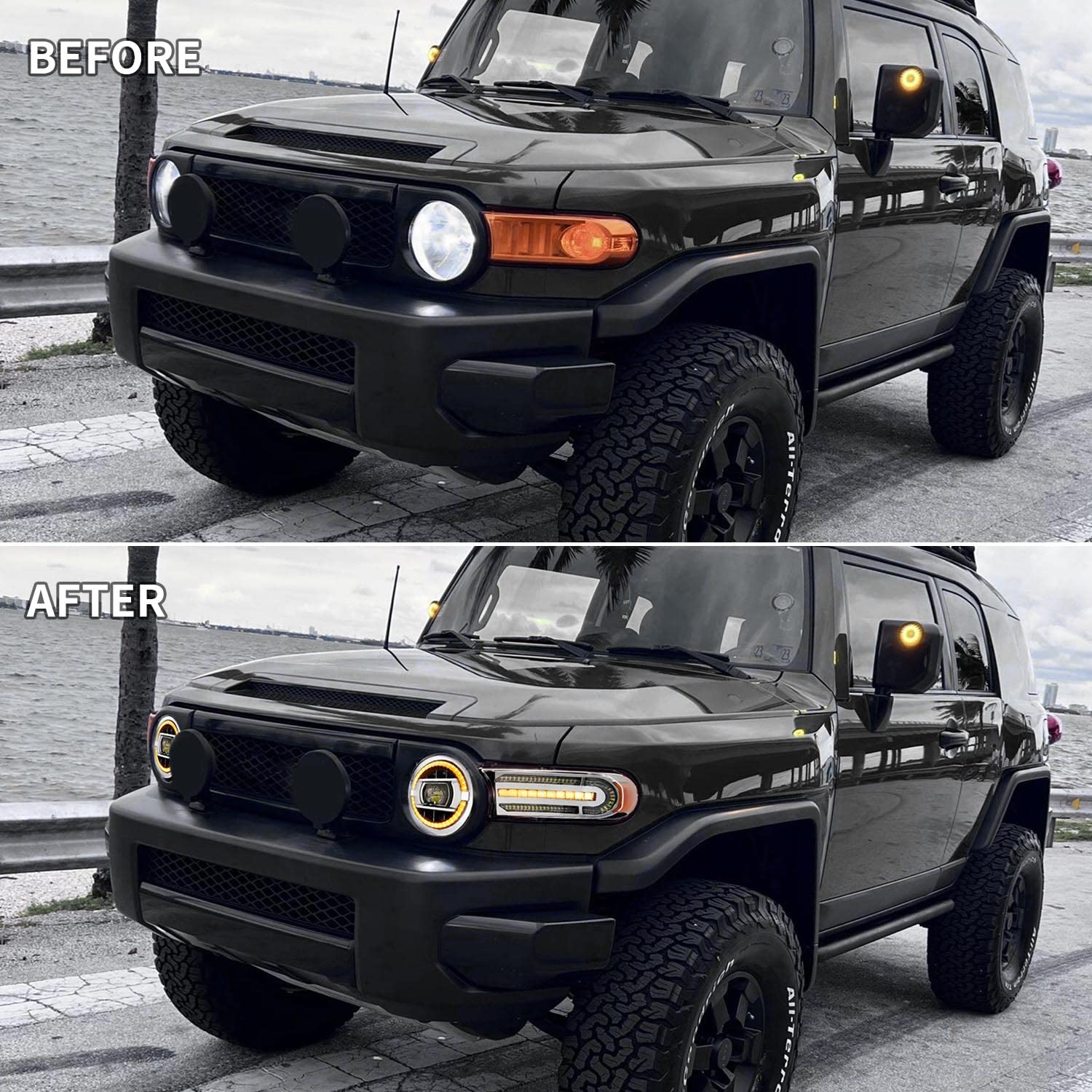 LED Headlight Set with Sequential Turn Signal for 2007-2014 Toyota