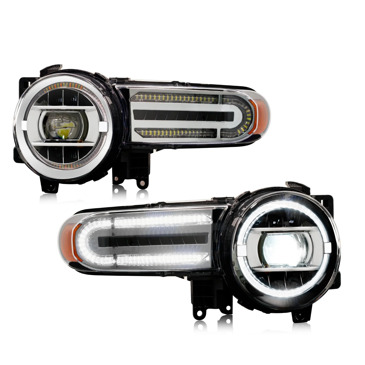LED Headlight Set with Sequential Turn Signal for 2007-2014 Toyota