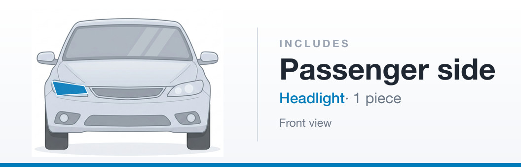 Includes: Front Right headlight