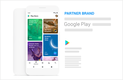 An example of “featured” usage of the Google Play brand.