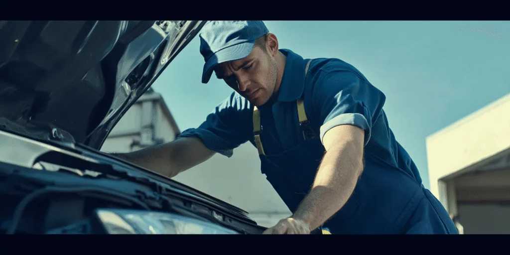 Technician working on a headlight replacement