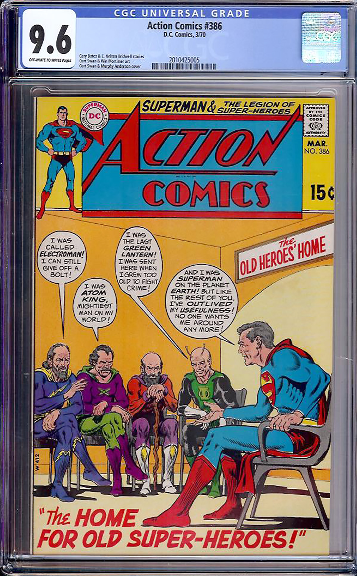 Action Comics #386 CGC 9.6 ow/w