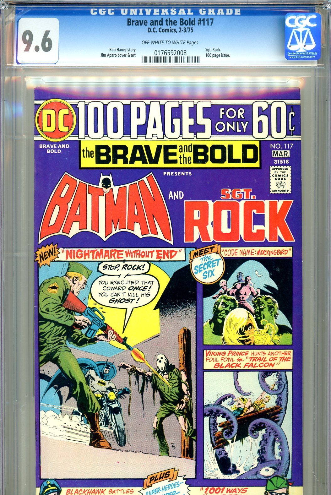 Brave and the Bold #117 CGC 9.6 ow/w