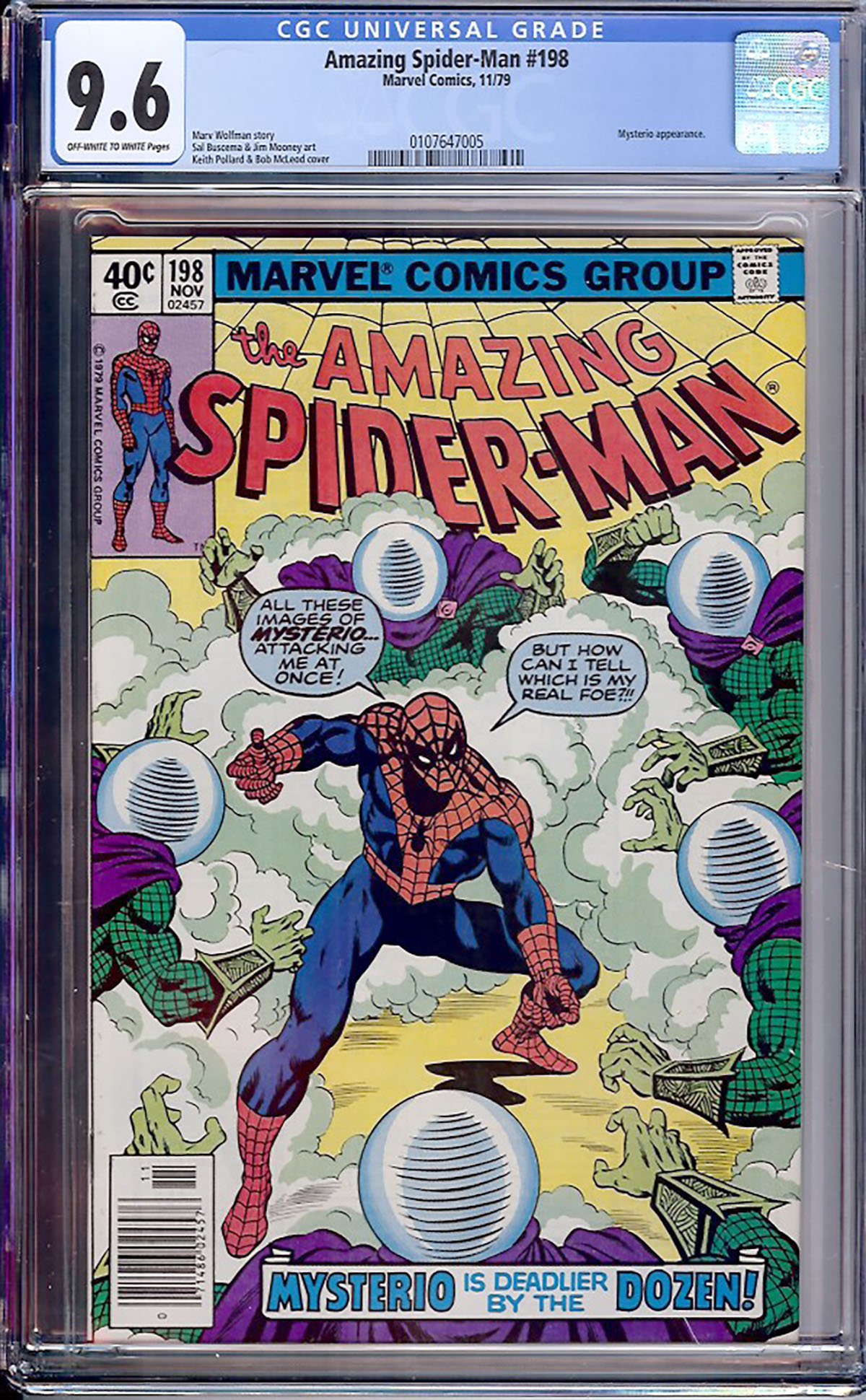 Amazing Spider-Man #198 CGC 9.6 ow/w
