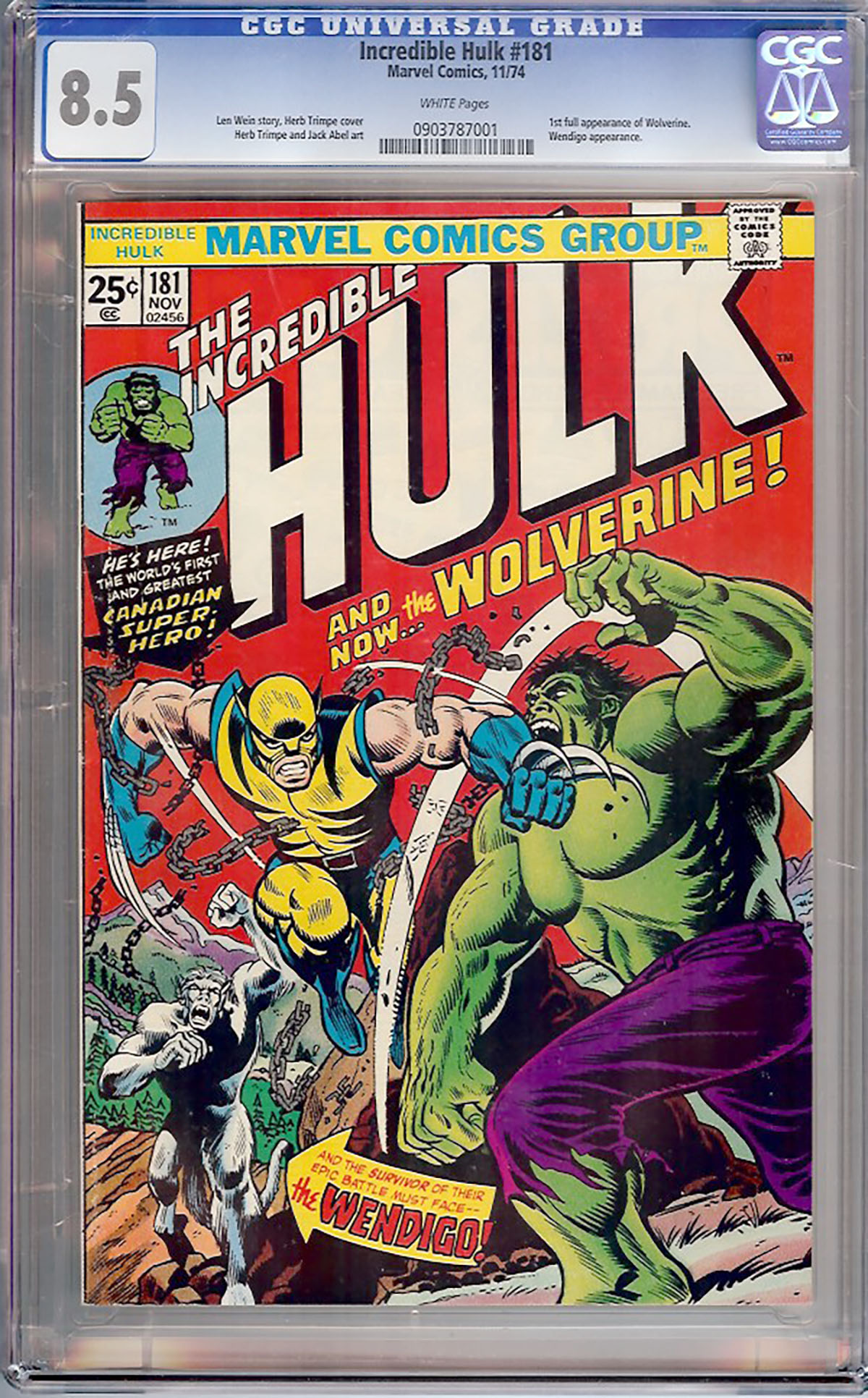 Incredible Hulk #181 CGC 8.5 w