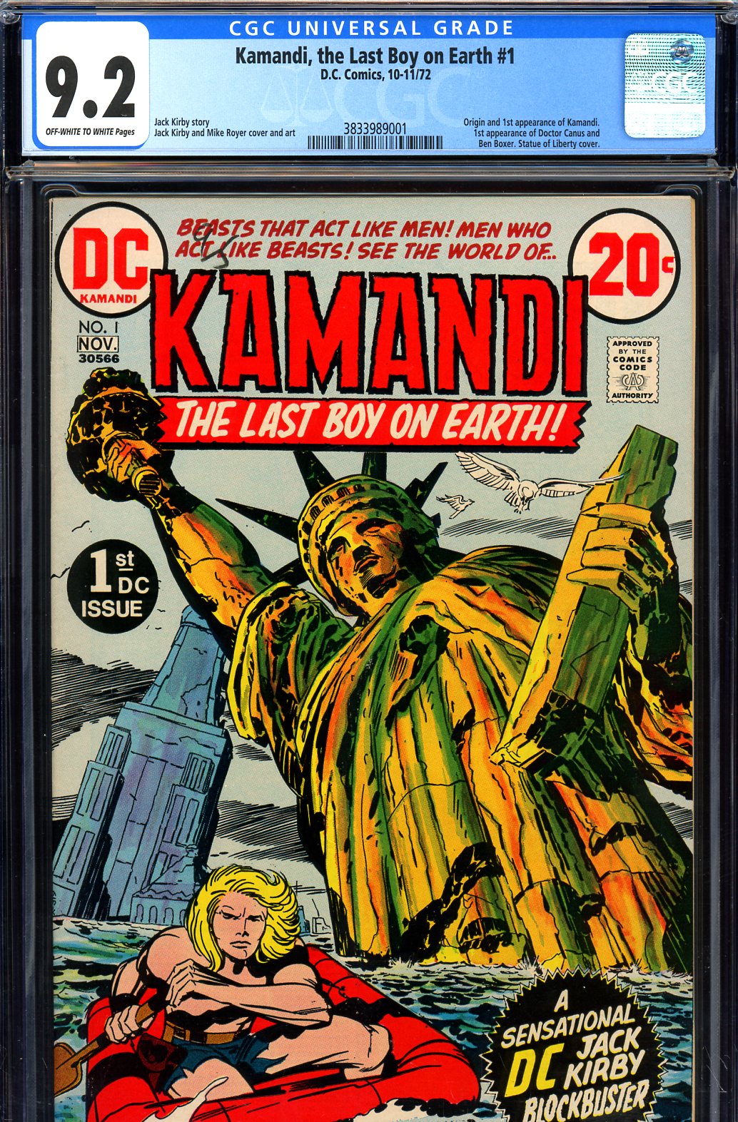 Kamandi, the Last Boy on Earth #1 CGC 9.2 ow/w