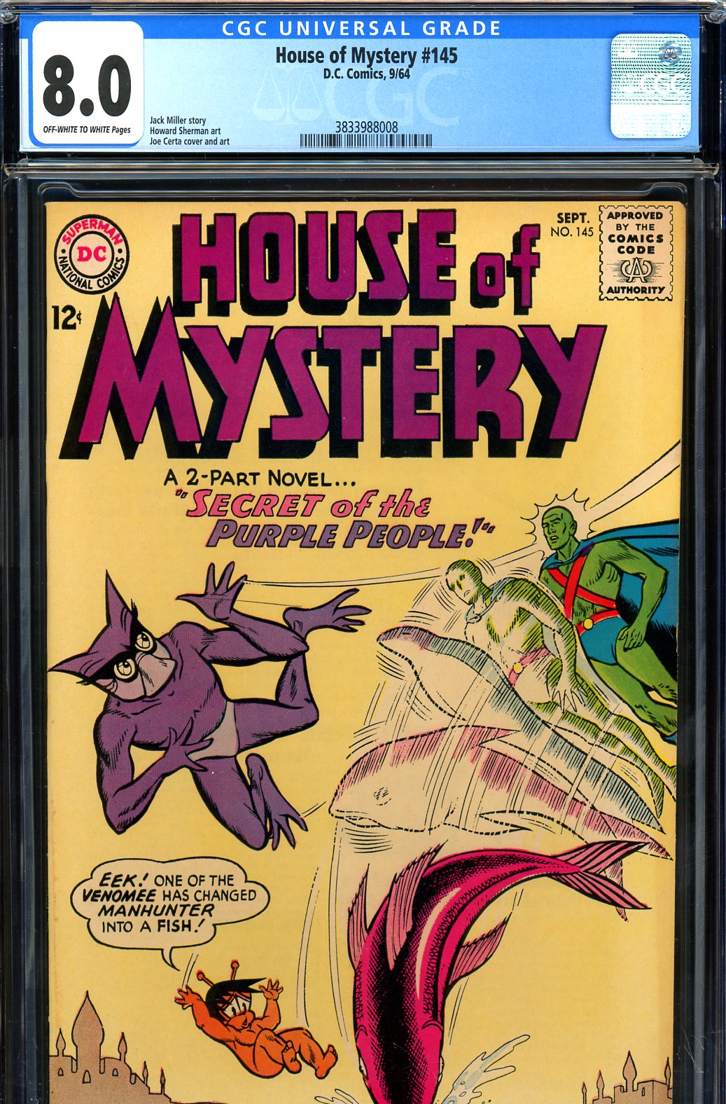 House of Mystery #145 CGC 8.0 ow/w