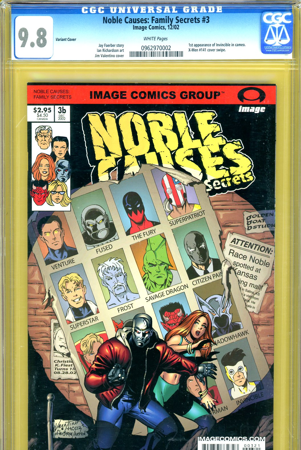Noble Causes: Family Secrets #3 CGC 9.8 w