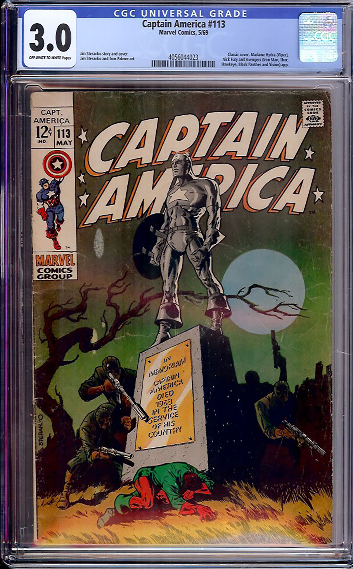 Captain America #113 CGC 3.0 ow/w