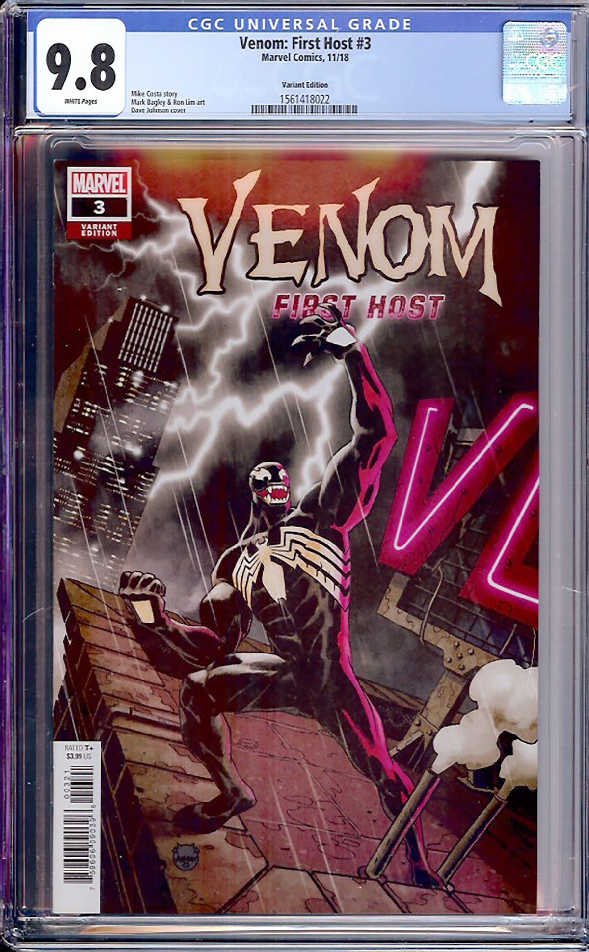 Venom: First Host #3 CGC 9.8 w Variant Edition