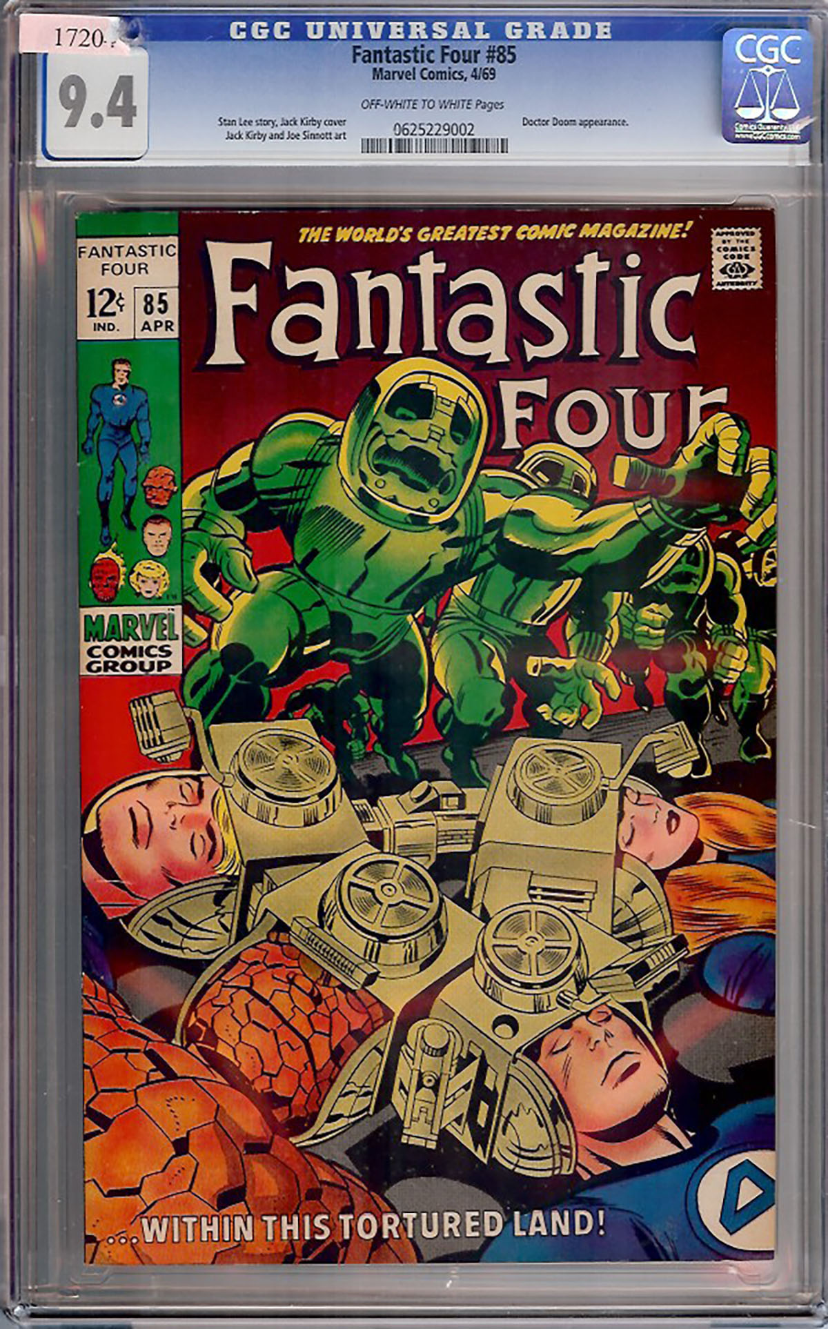 Fantastic Four #85 CGC 9.4 ow/w