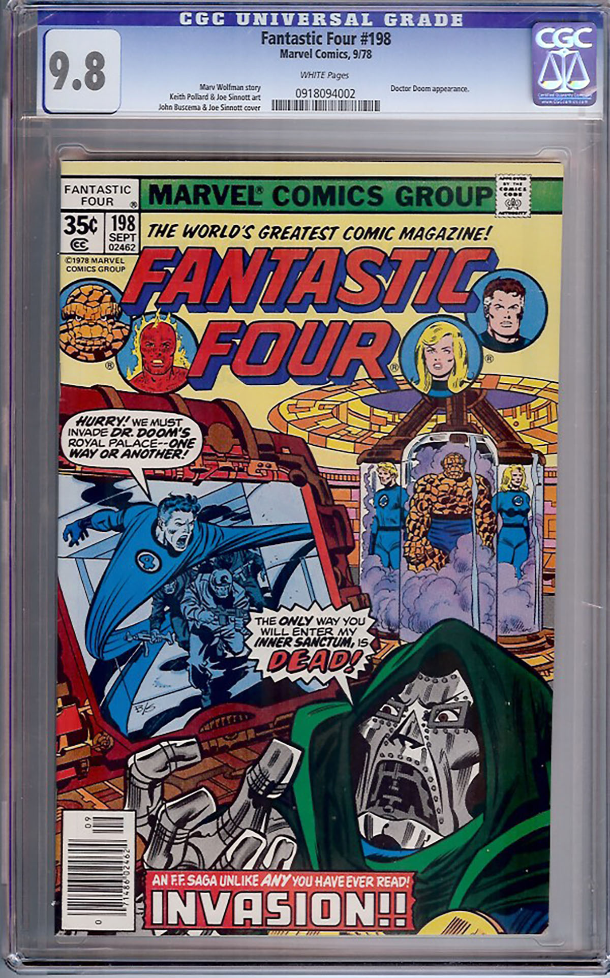 Fantastic Four #198 CGC 9.8 w