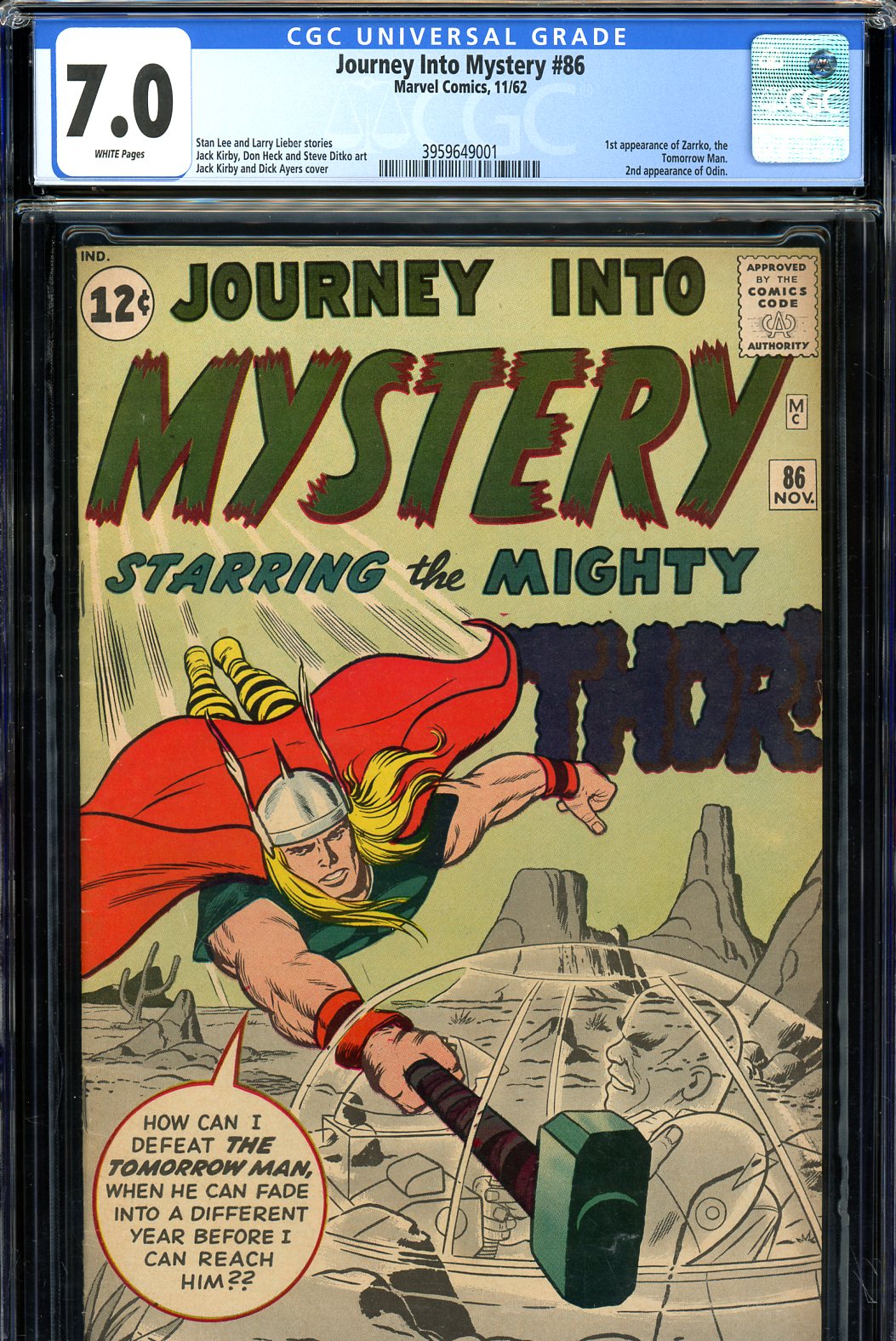 Journey Into Mystery #86 CGC 7.0 w