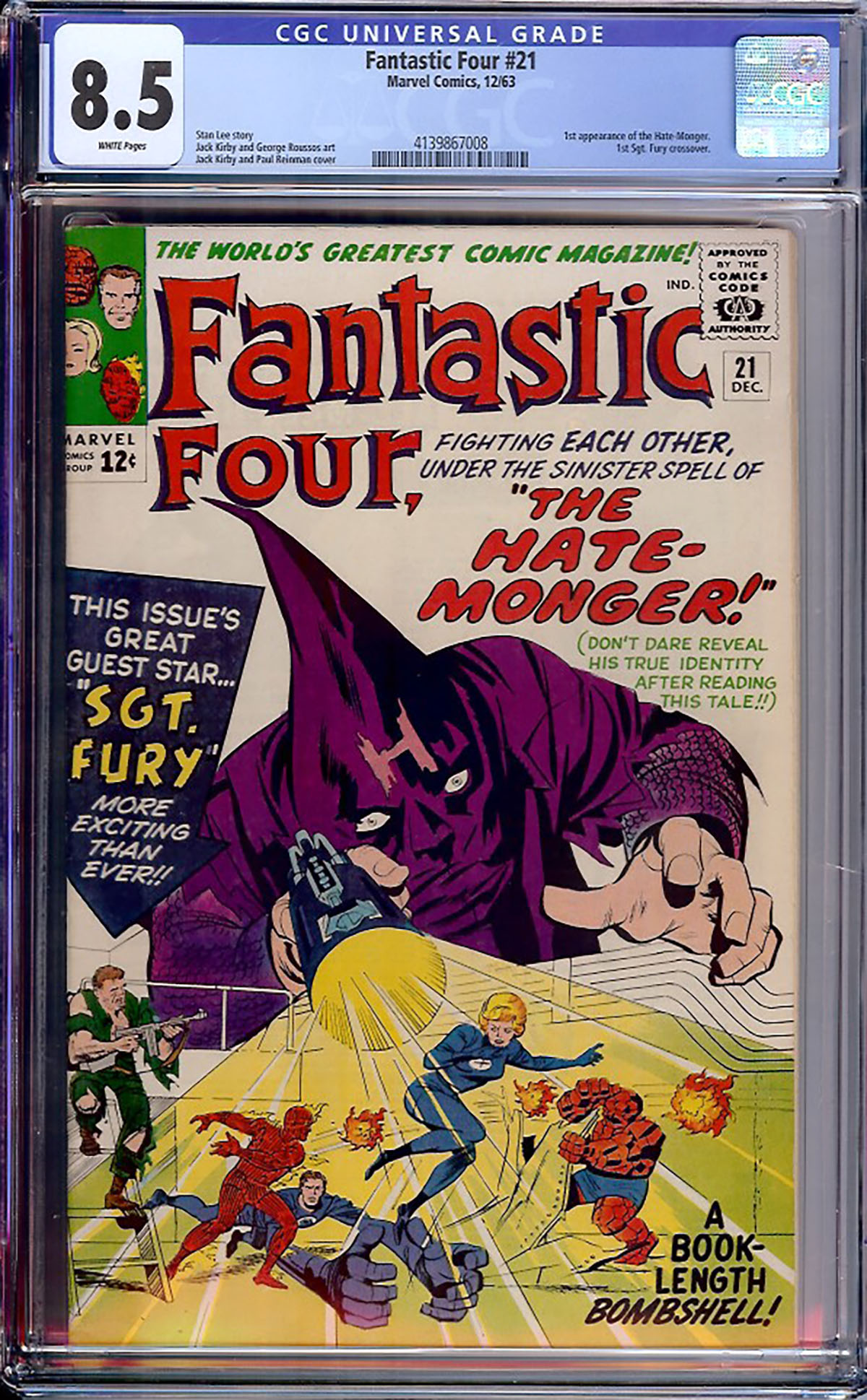 Fantastic Four #21 CGC 8.5 w