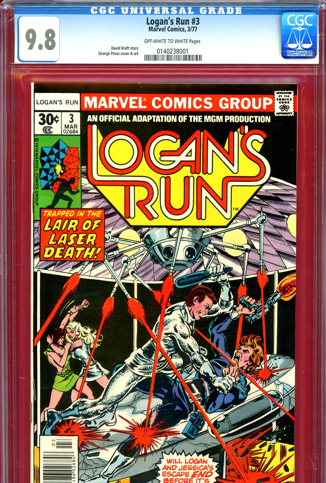 Logan's Run #3 CGC 9.8 ow/w