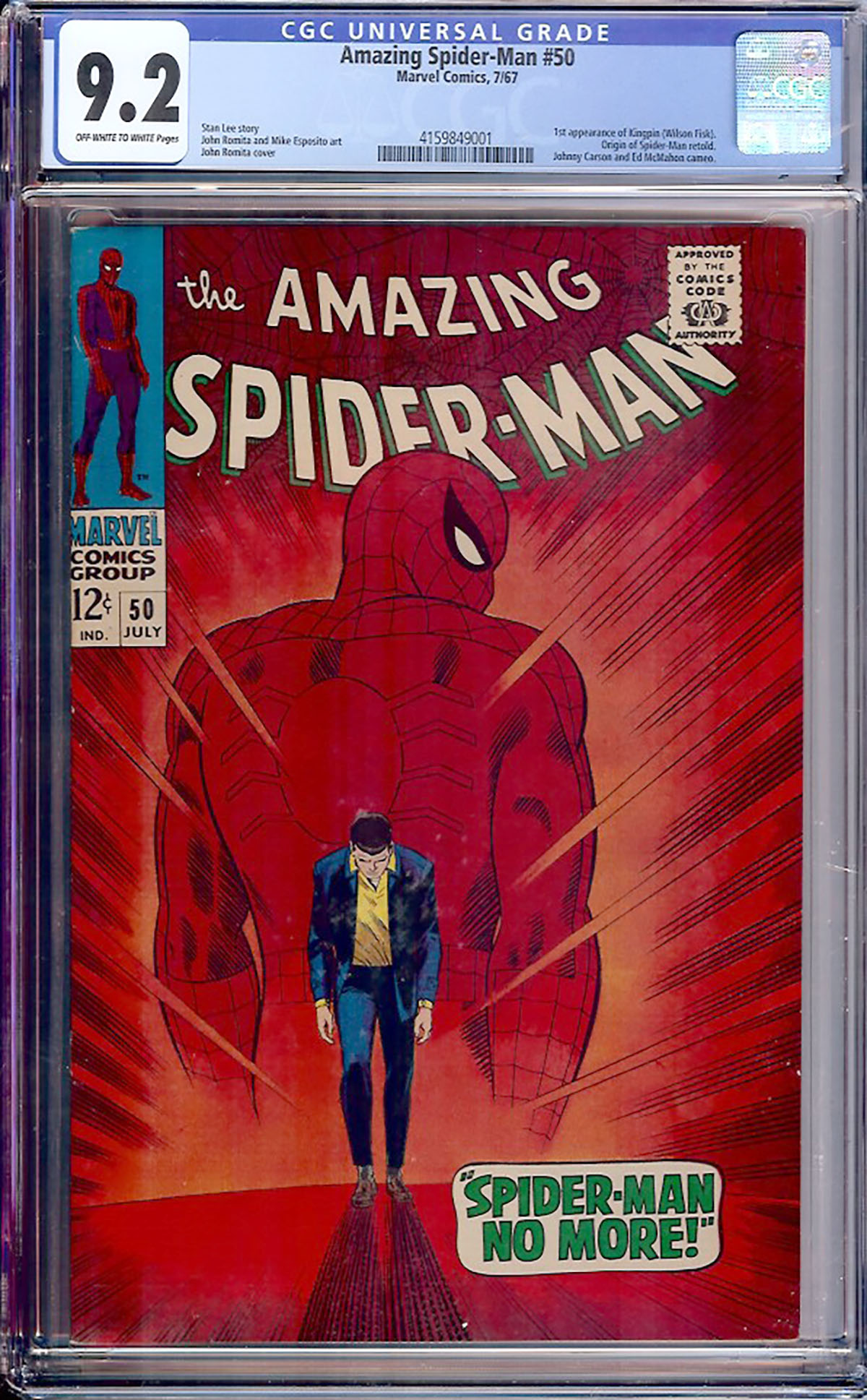 Amazing Spider-Man #50 CGC 9.2 ow/w