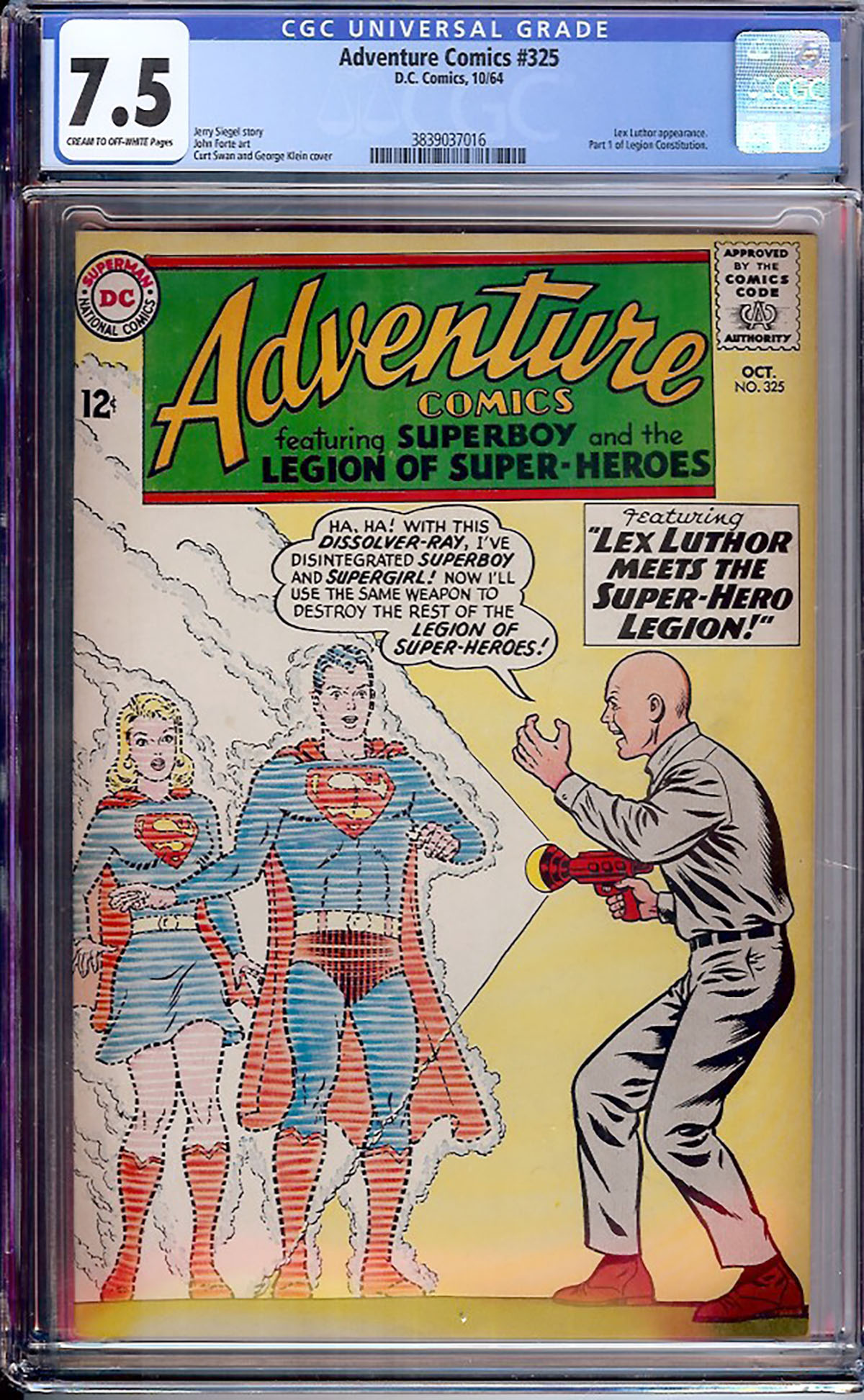 Adventure Comics #325 CGC 7.5 cr/ow