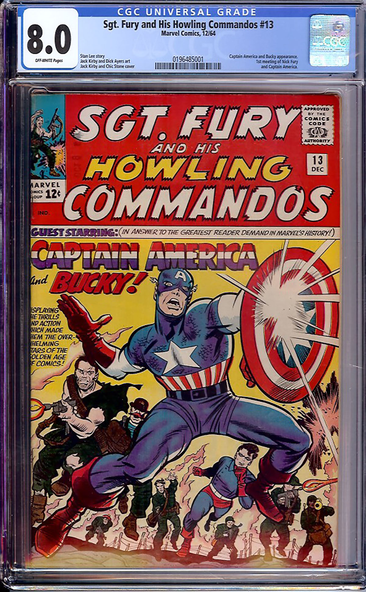 Sgt. Fury and His Howling Commandos #13 CGC 8.0 ow