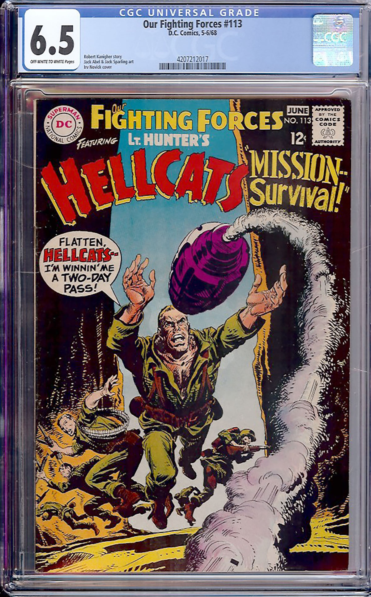 Our Fighting Forces #113 CGC 6.5 ow/w