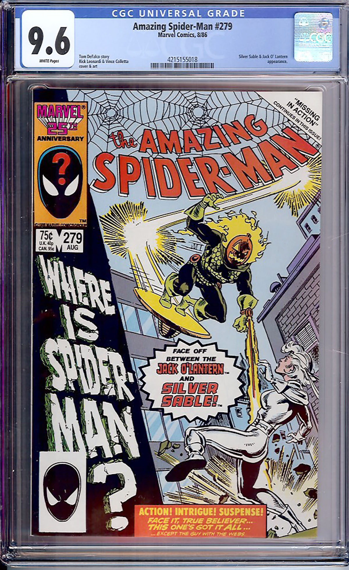 Amazing Spider-Man #279 CGC 9.6 w