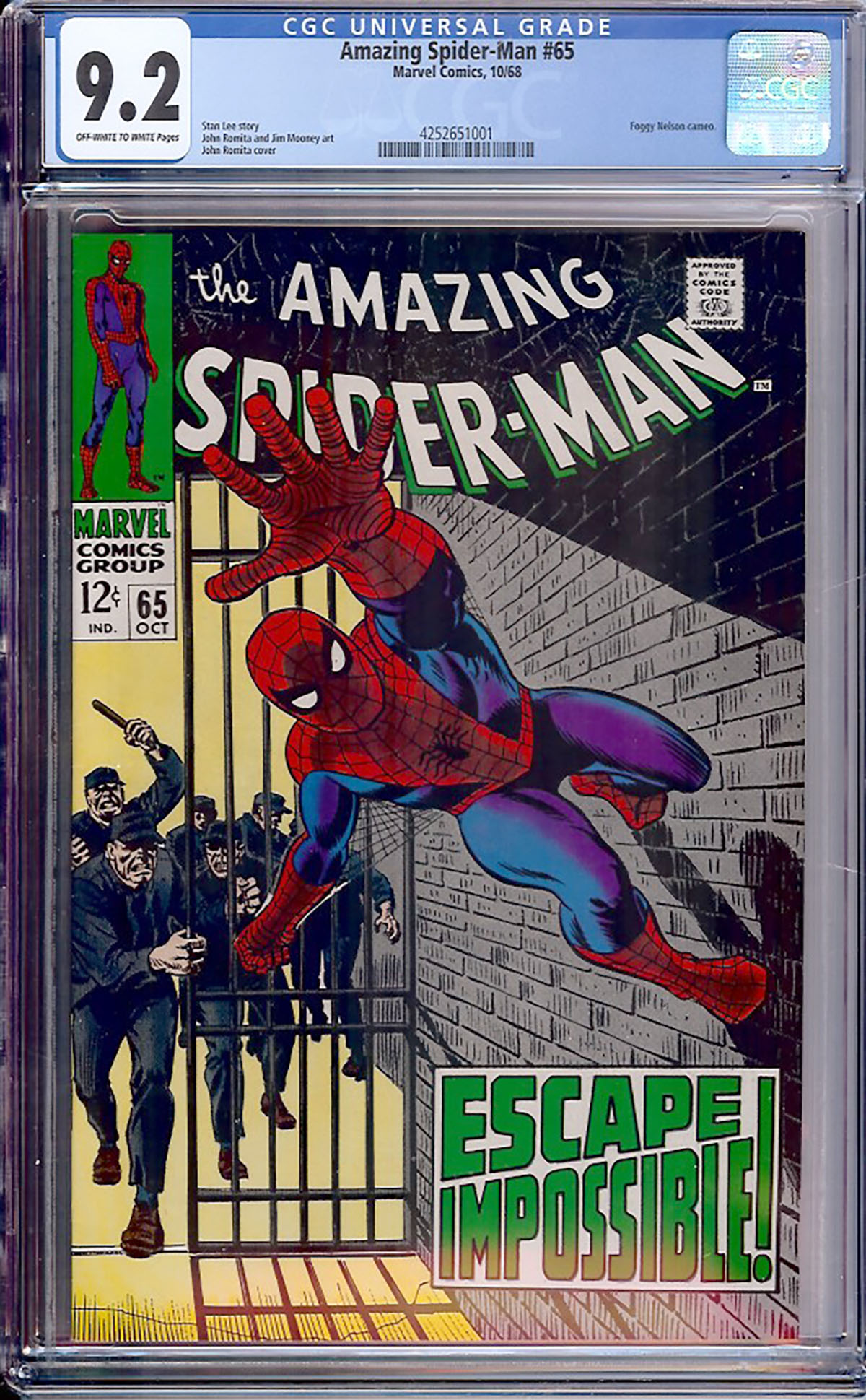 Amazing Spider-Man #65 CGC 9.2 ow/w