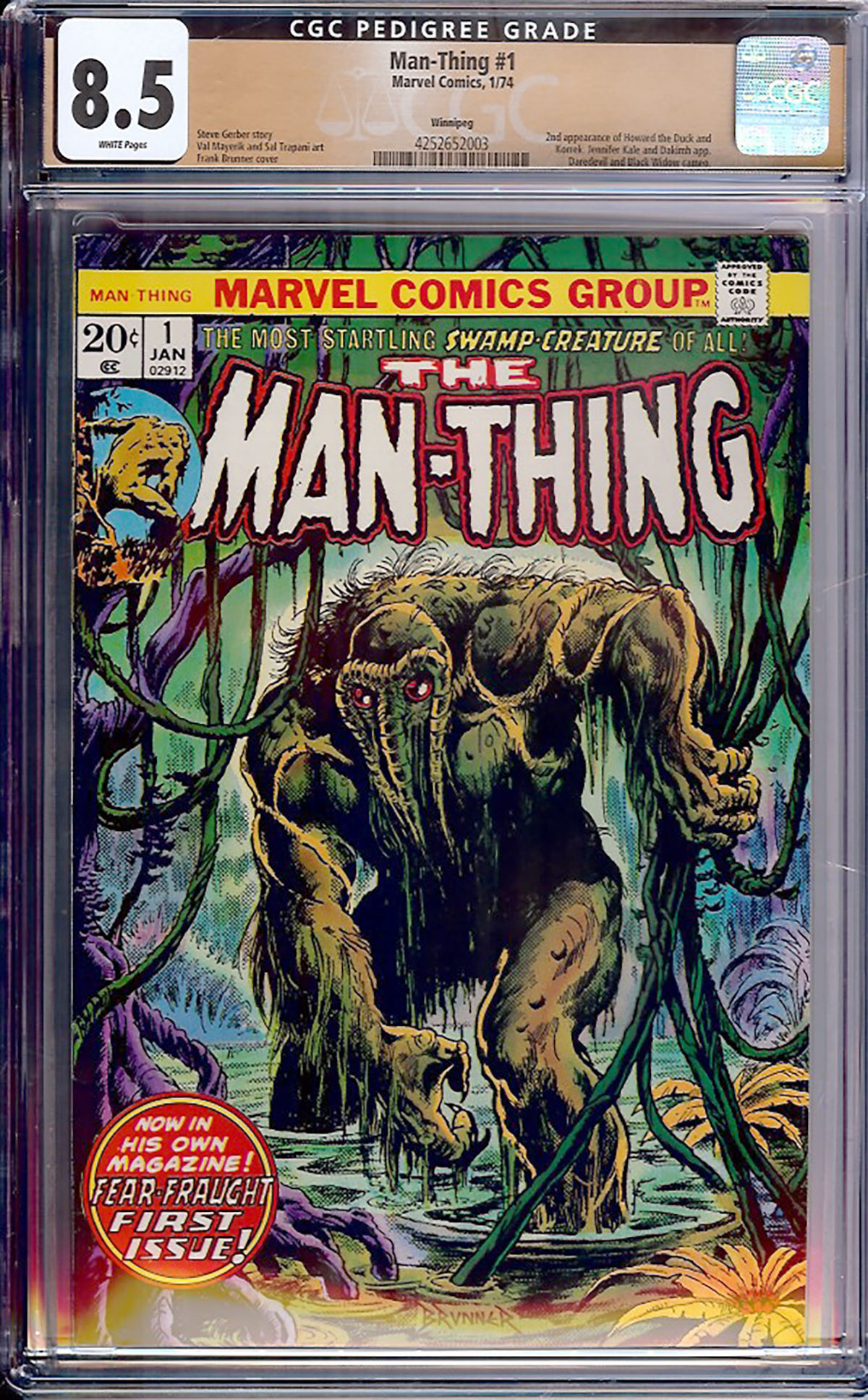 Man-Thing #1 CGC 8.5 w Winnipeg