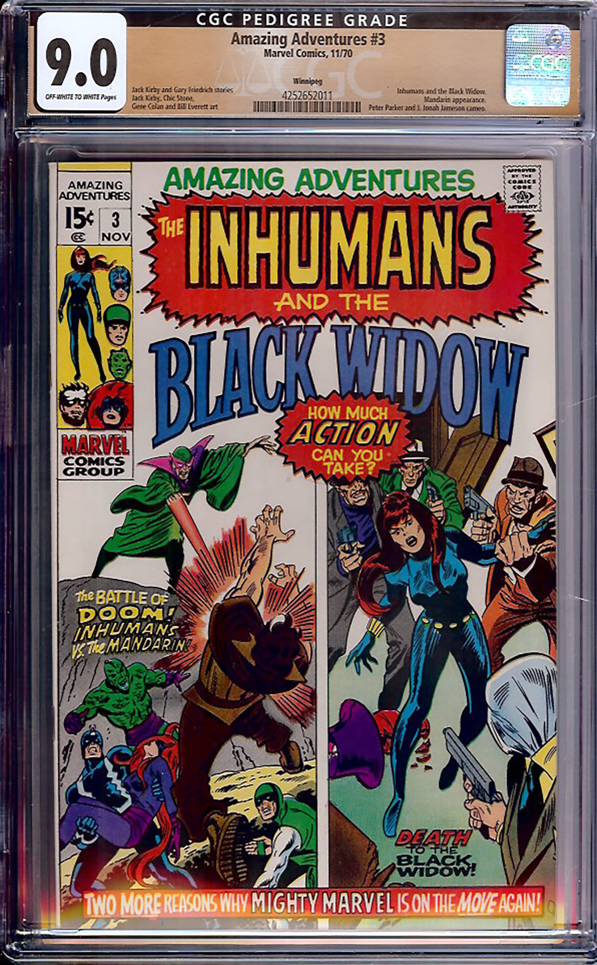 Amazing Adventures #3 CGC 9.0 ow/w Winnipeg