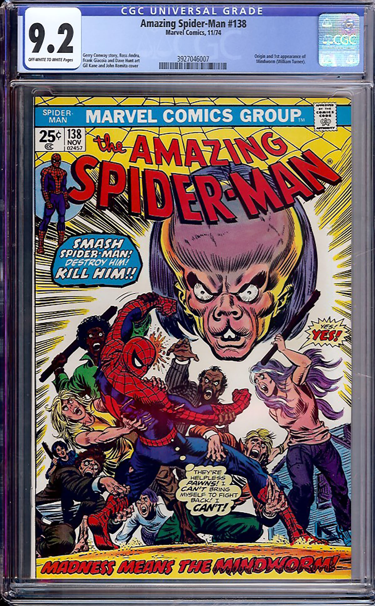 Amazing Spider-Man #138 CGC 9.2 ow/w
