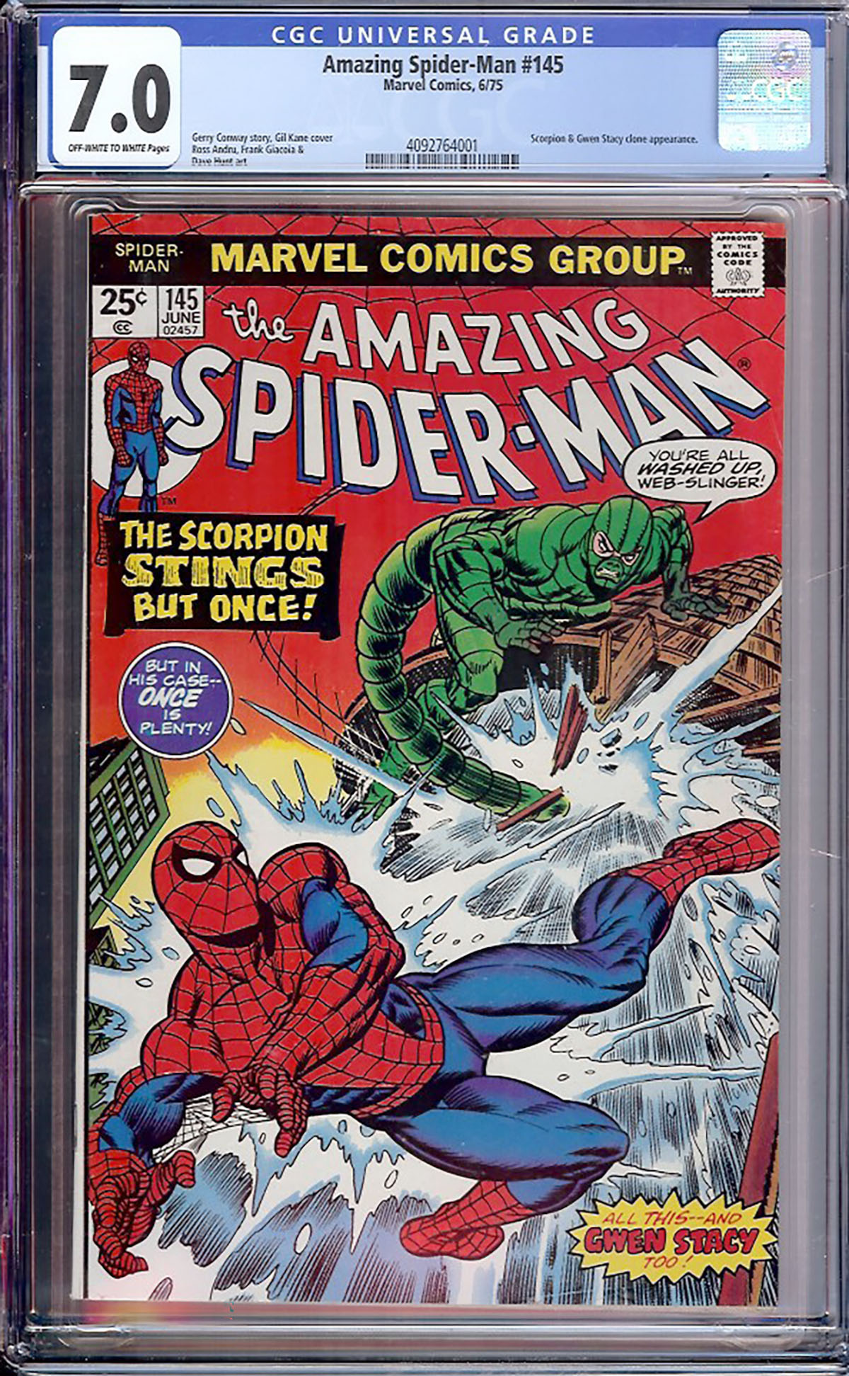 Amazing Spider-Man #145 CGC 7.0 ow/w