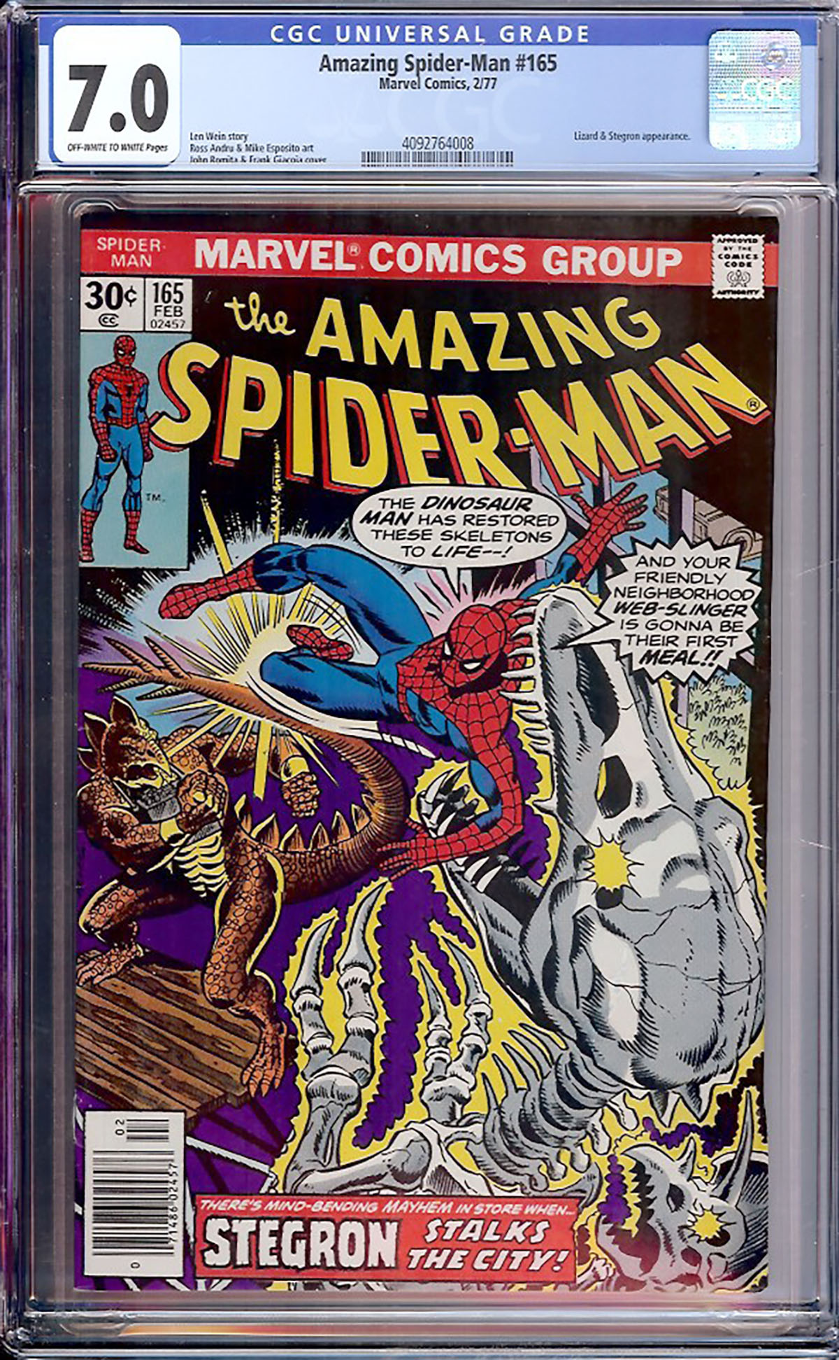 Amazing Spider-Man #165 CGC 7.0 ow/w