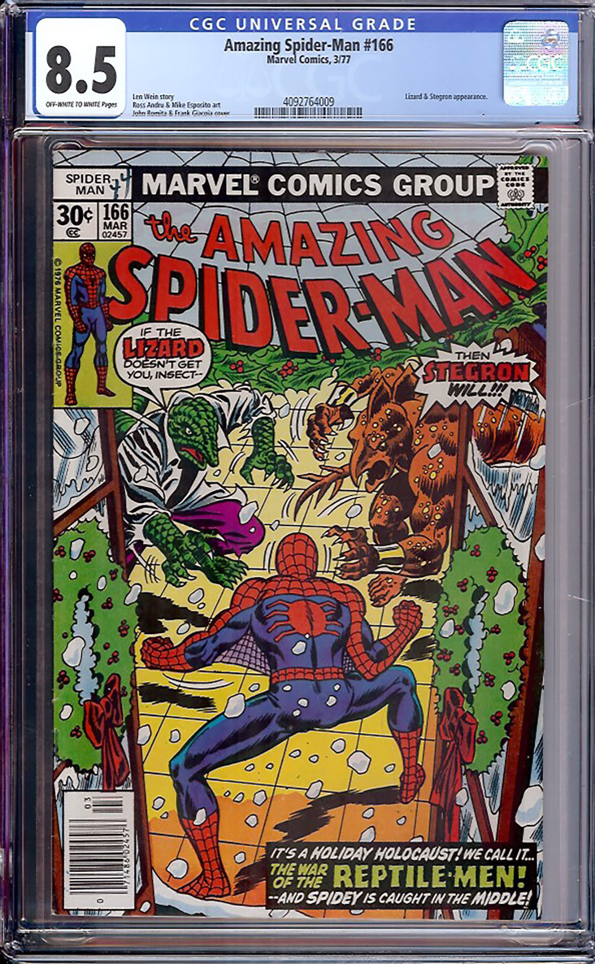Amazing Spider-Man #166 CGC 8.5 ow/w